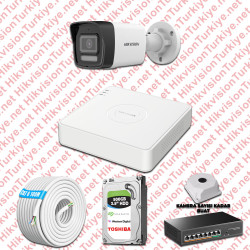 Hikvision İp 01 Kameralı Set 1080p Colorvu Mikrofonlu
